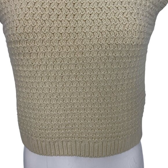 Madewell Textured Turtleneck Sweater Vest XS Ecru Cream Relaxed Fall Heritage - Picture 9 of 12